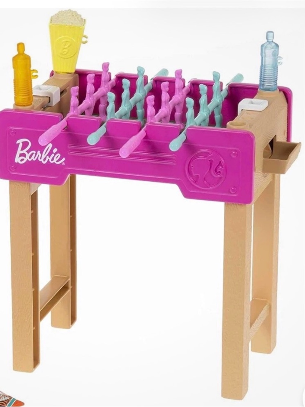 Barbie Bright Pink and Pastel Blue Foosball Table